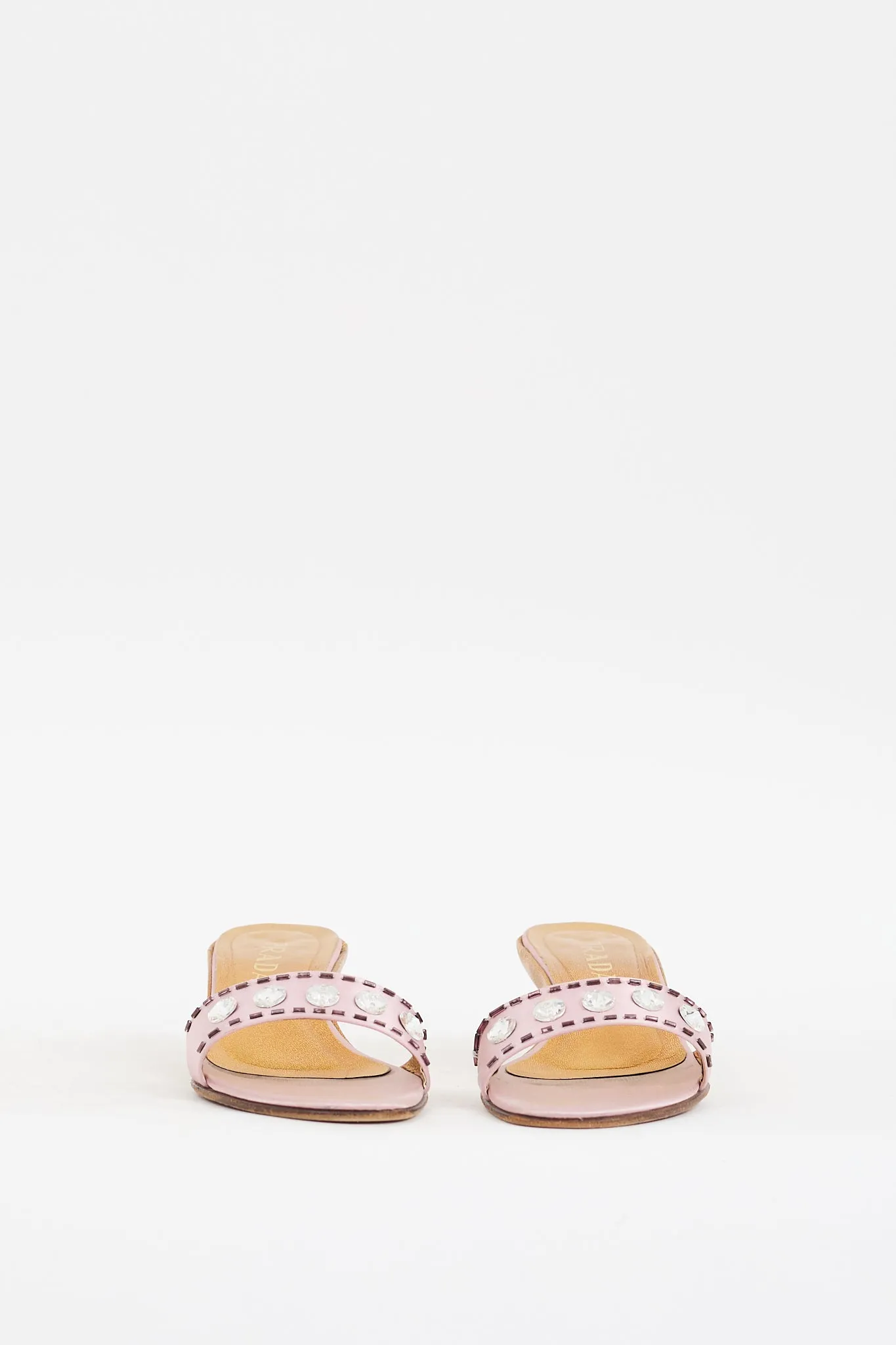 2000s Pink Satin Embellished Mule