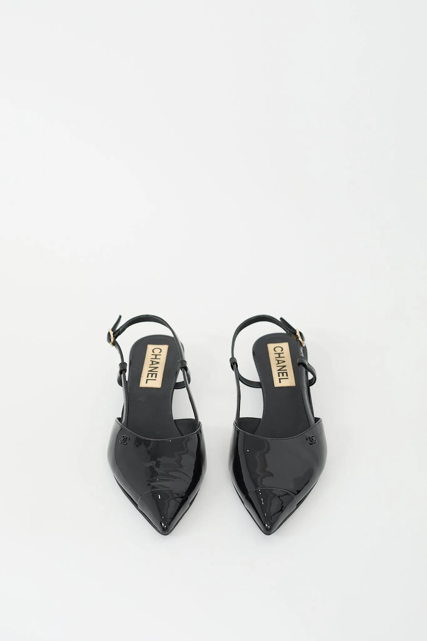 2022 Black Patent CC Slingback Mule