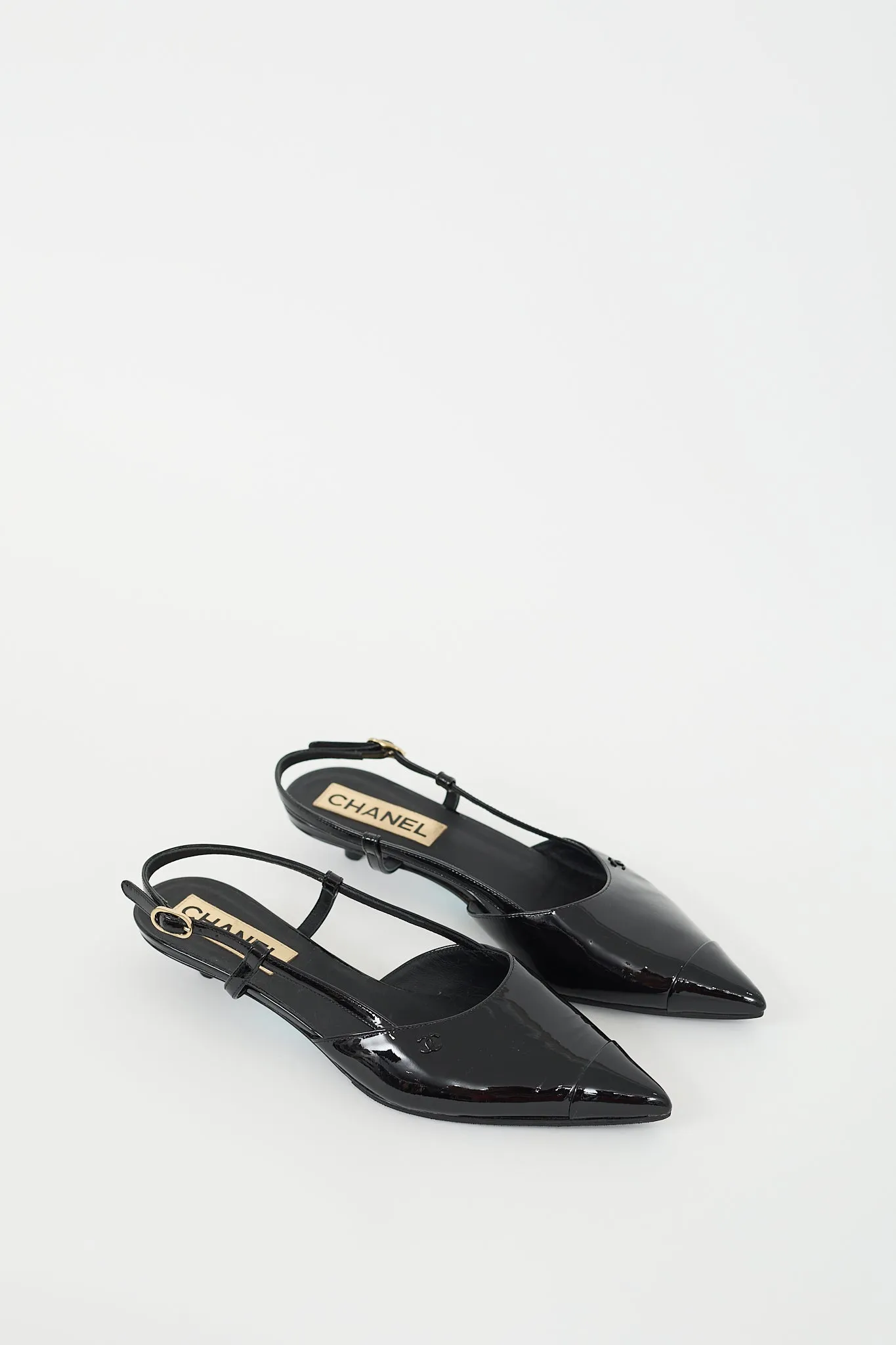 2022 Black Patent CC Slingback Mule