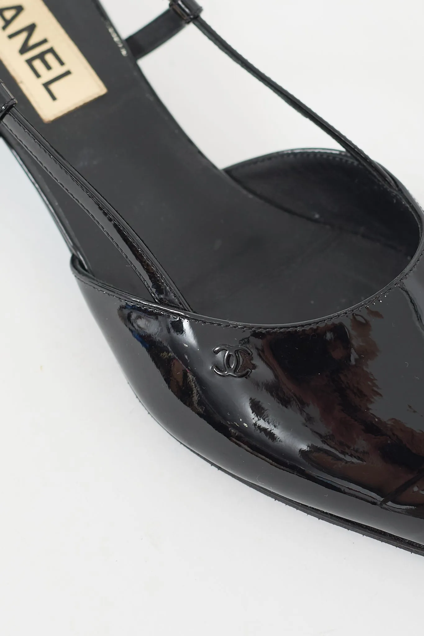 2022 Black Patent CC Slingback Mule