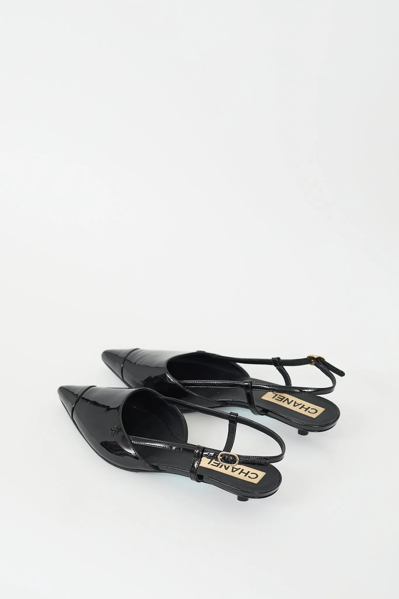 2022 Black Patent CC Slingback Mule