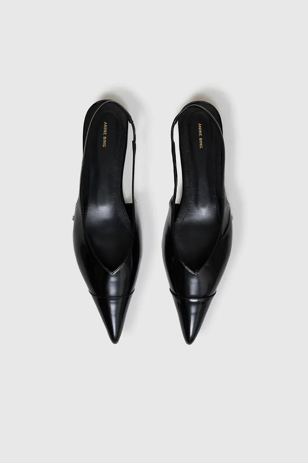 AB ELENA SLINGBACK FLATS - Black