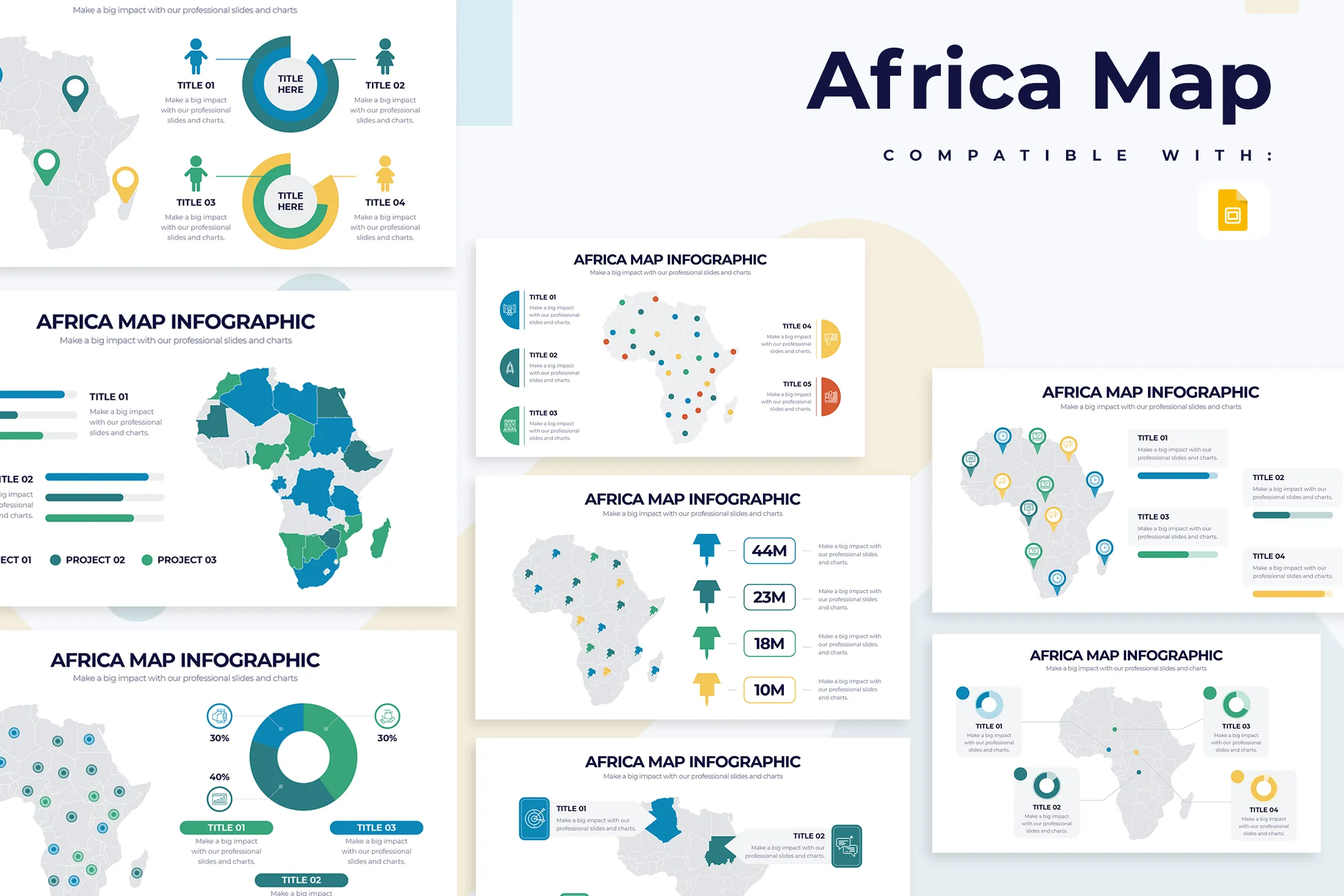 Africa Map Infographic Google Slides Template