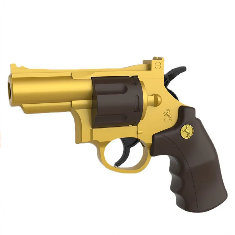 Automatic repeating revolver ejectable soft bullet toy gun