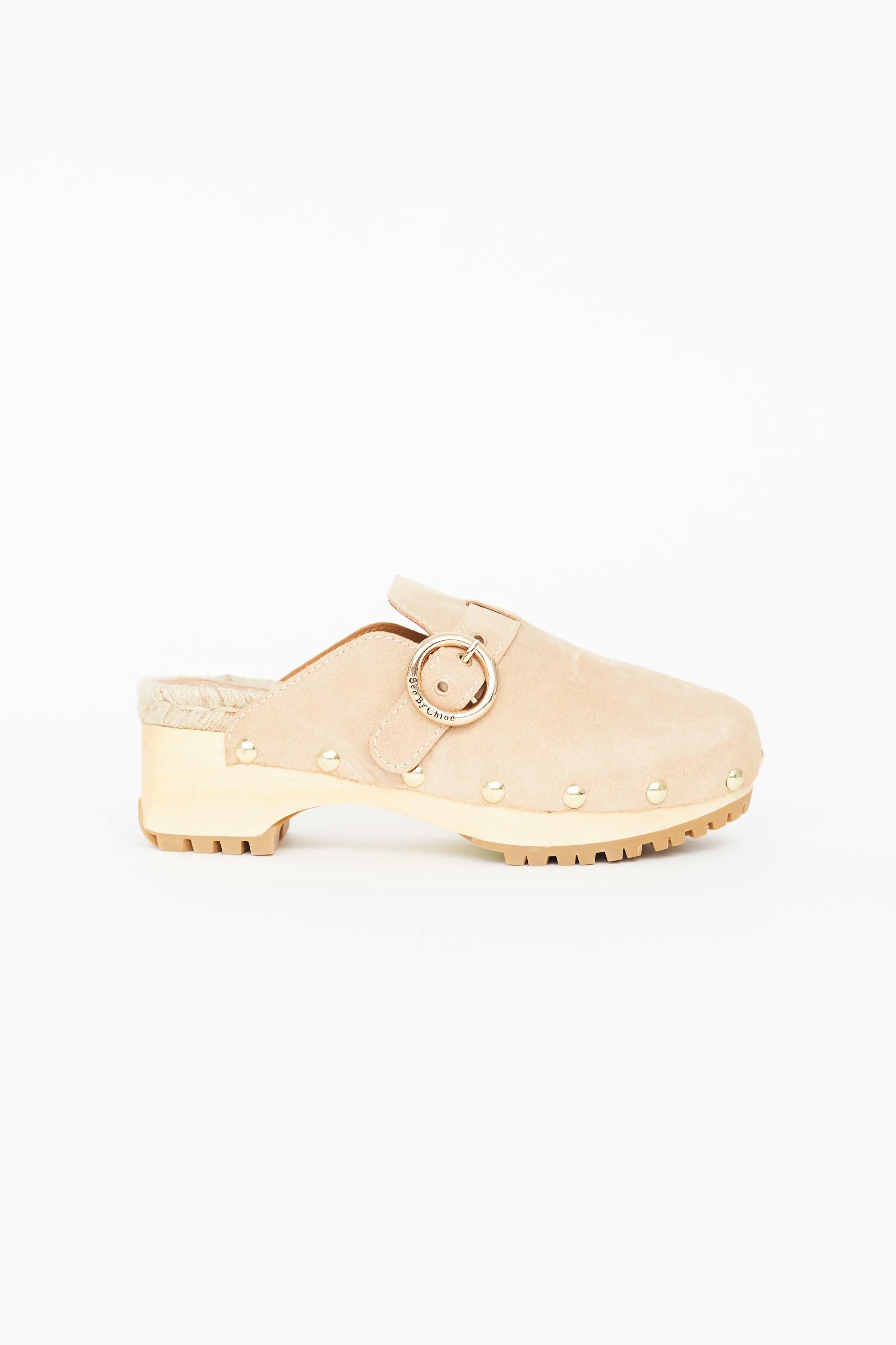 Beige Suede Viviane Clog Mule