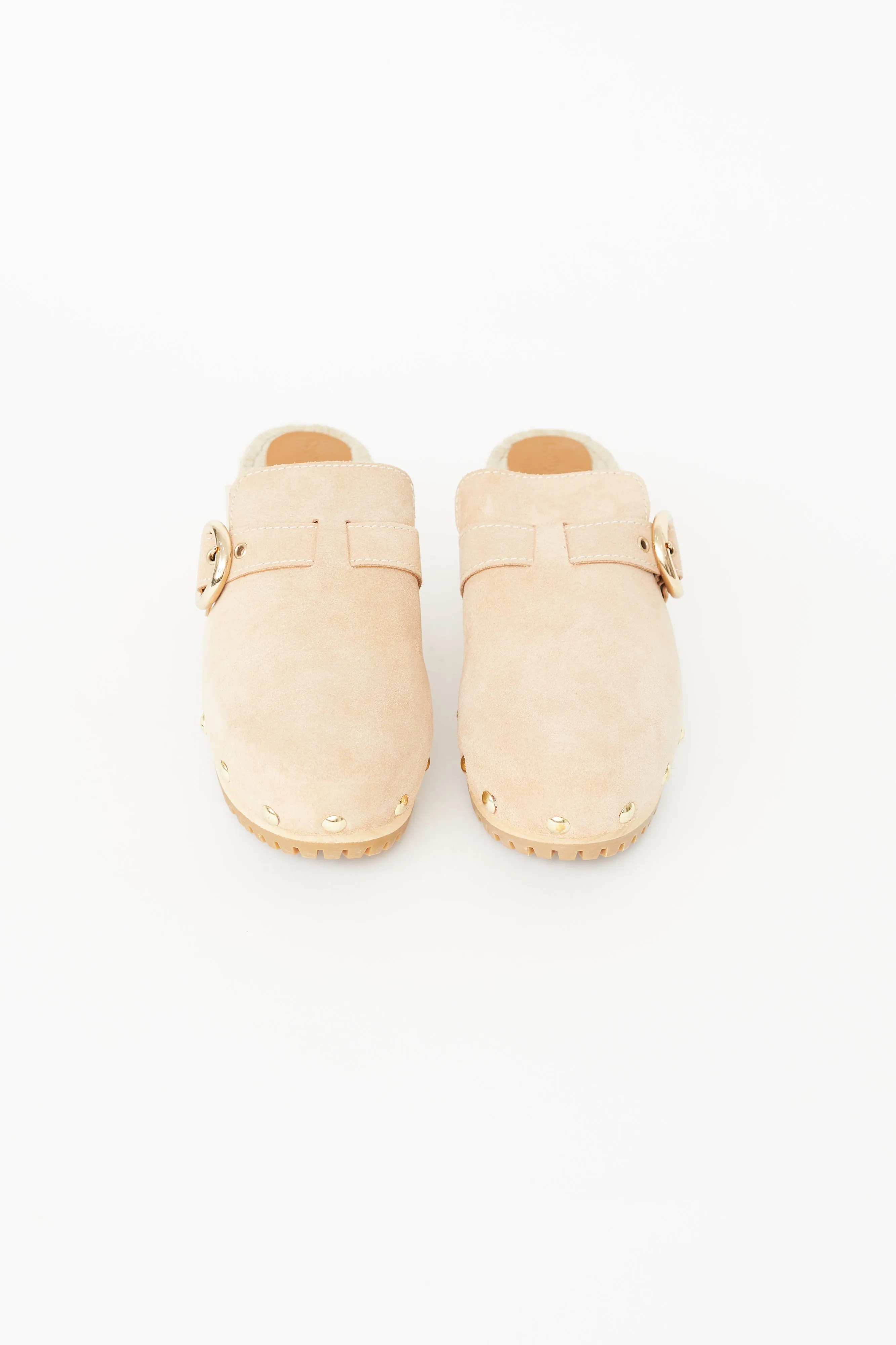 Beige Suede Viviane Clog Mule