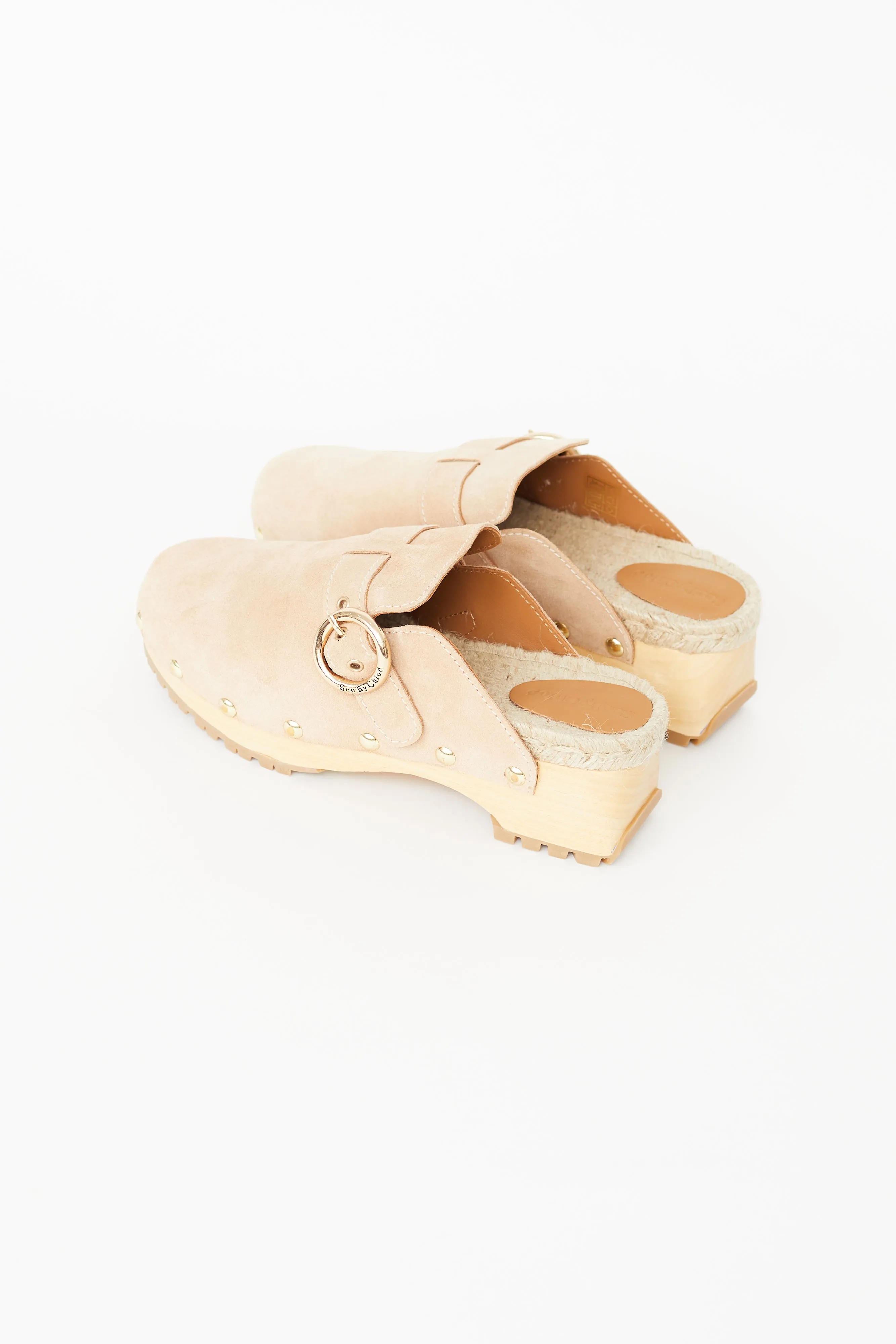 Beige Suede Viviane Clog Mule