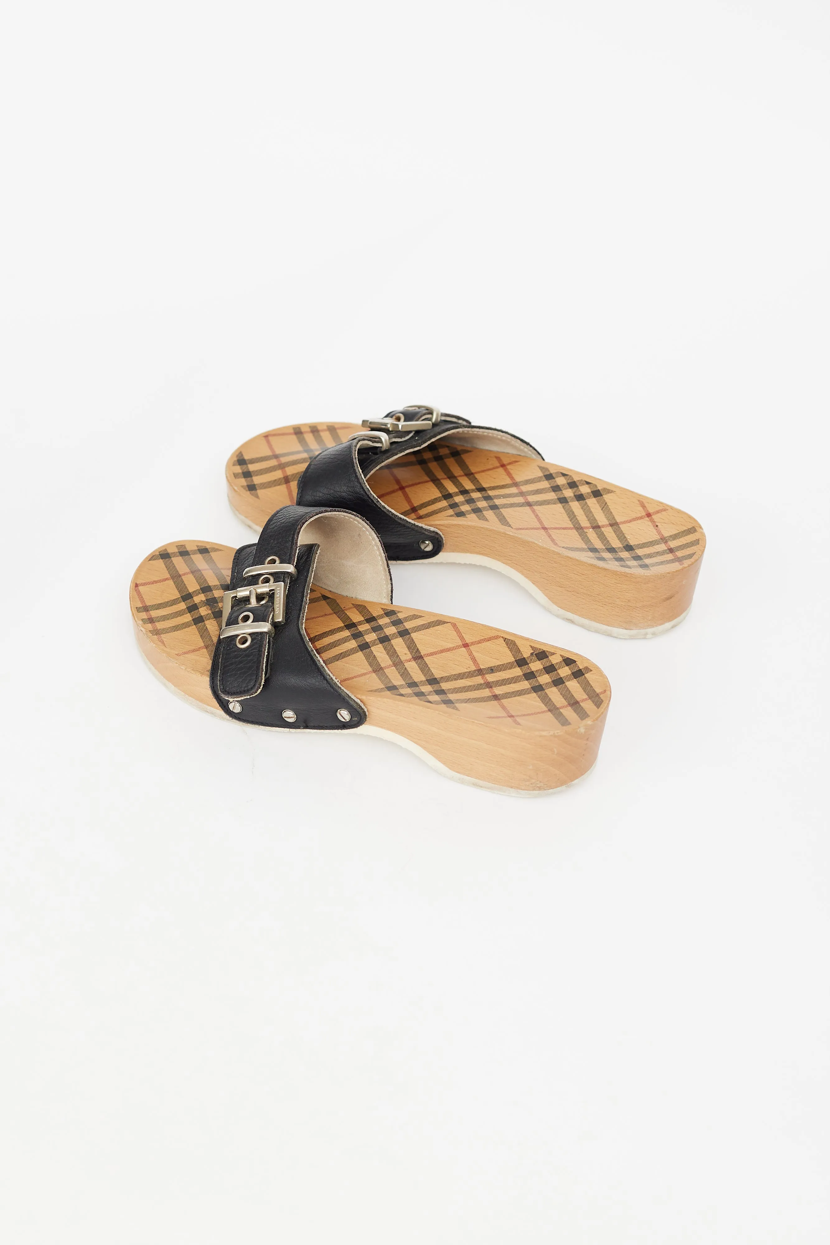 Black & Brown Nova Check Brigitte Clog