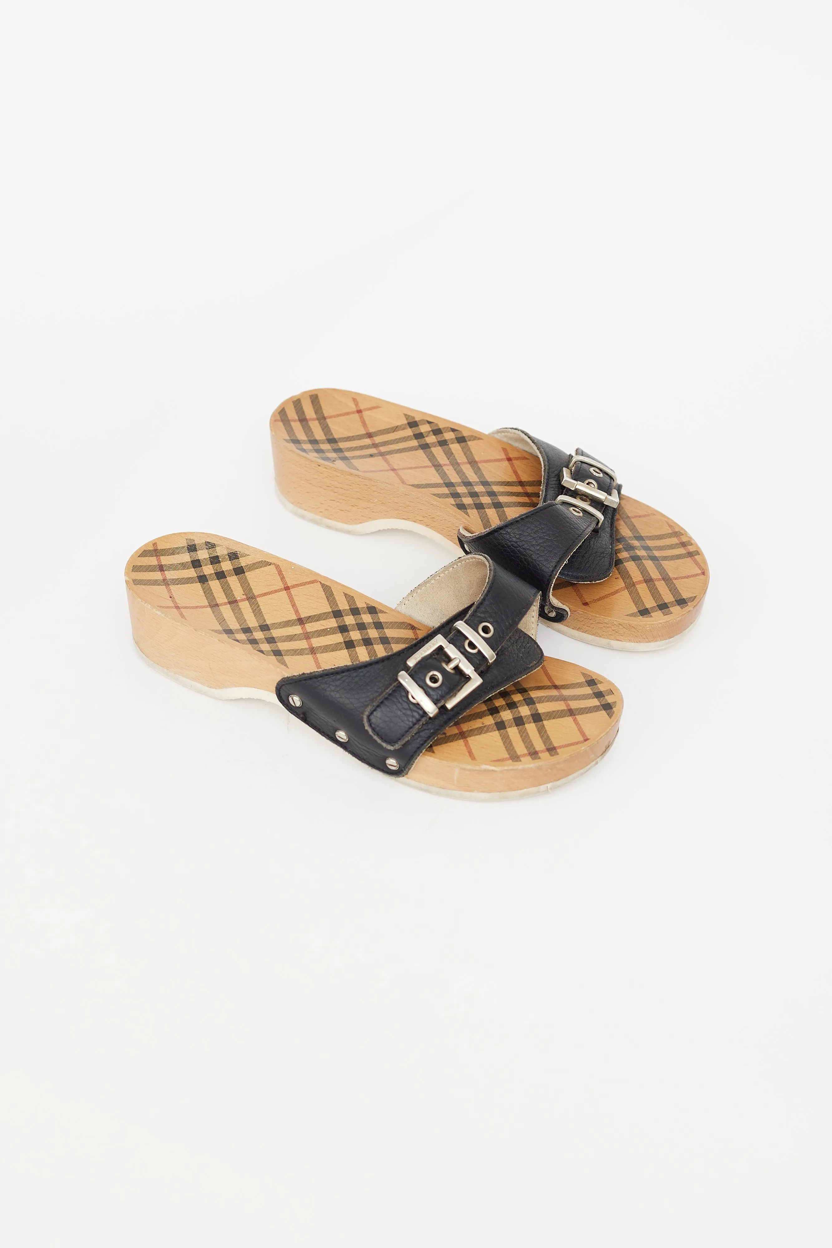 Black & Brown Nova Check Brigitte Clog