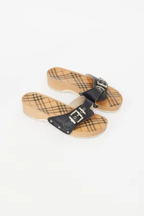 Black & Brown Nova Check Brigitte Clog
