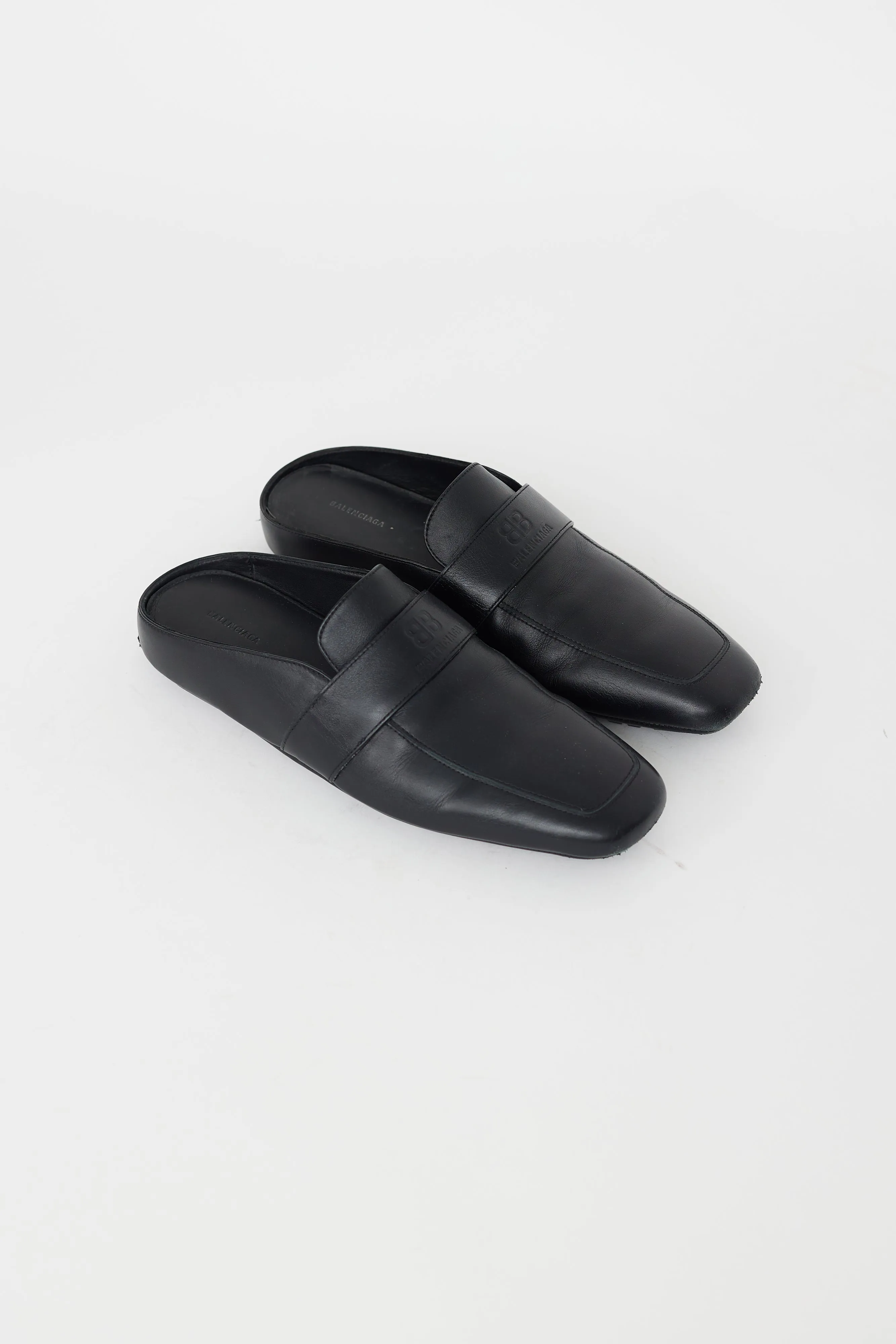Black Leather City Sabot Mule