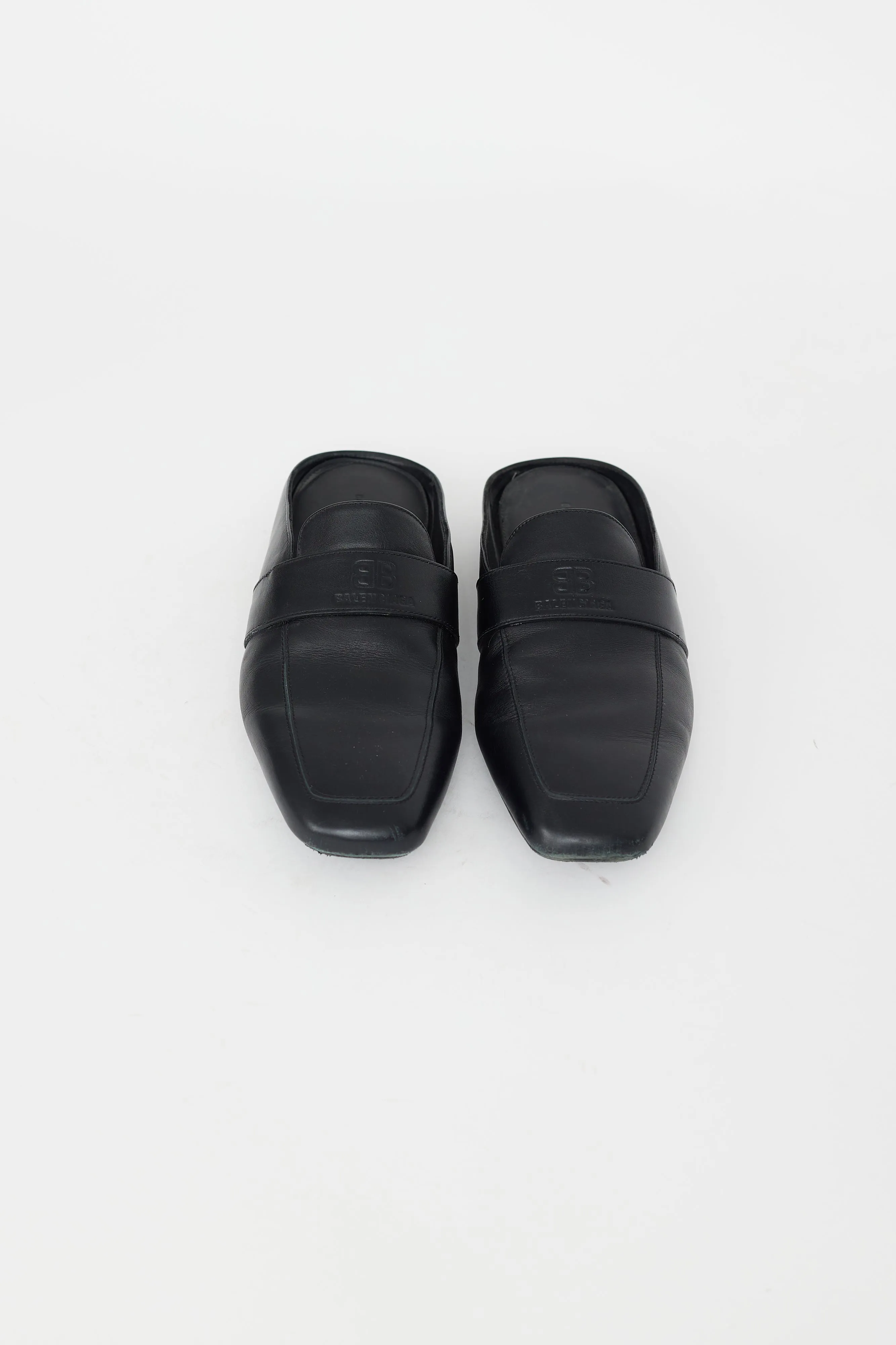 Black Leather City Sabot Mule