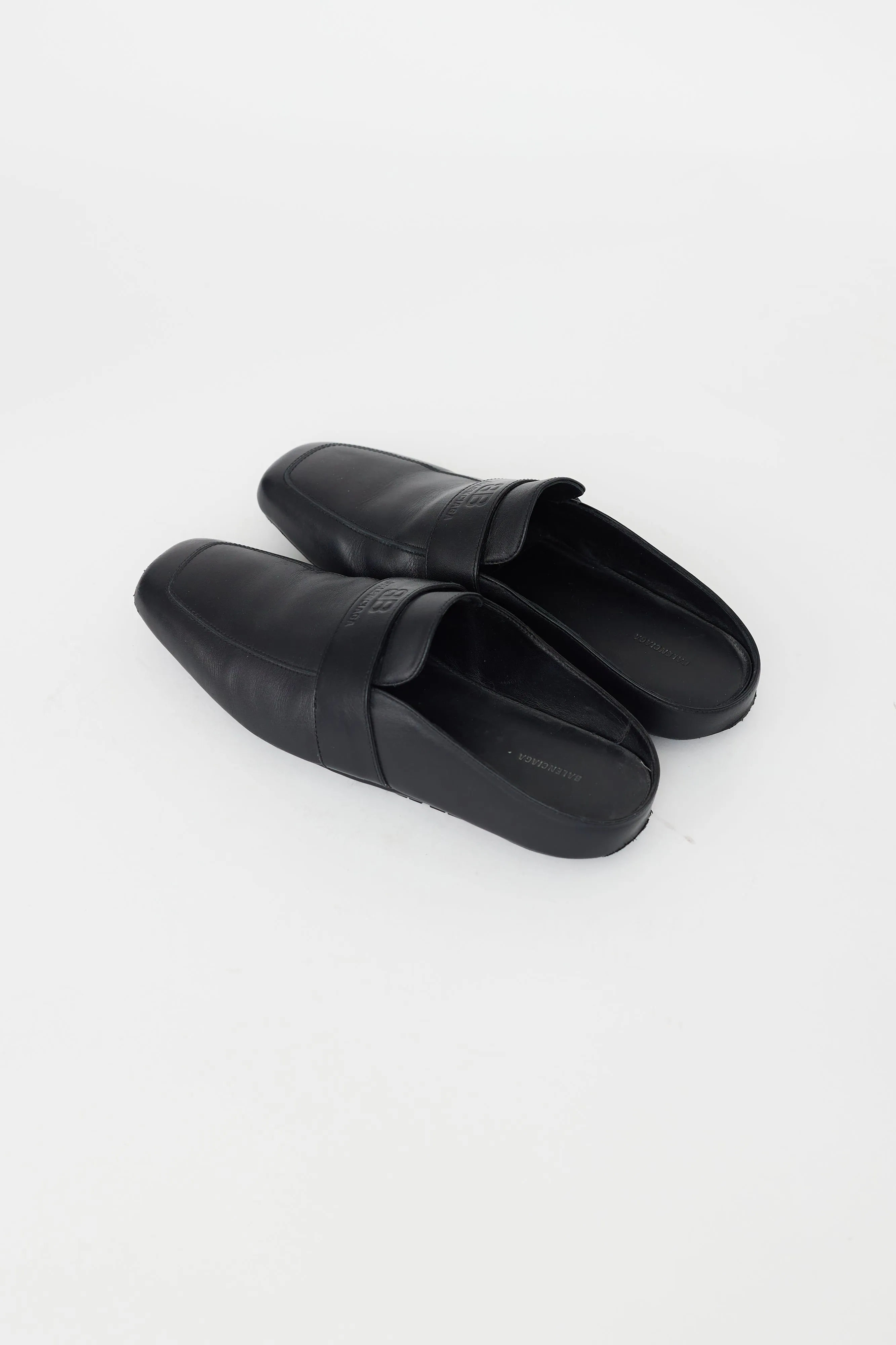 Black Leather City Sabot Mule