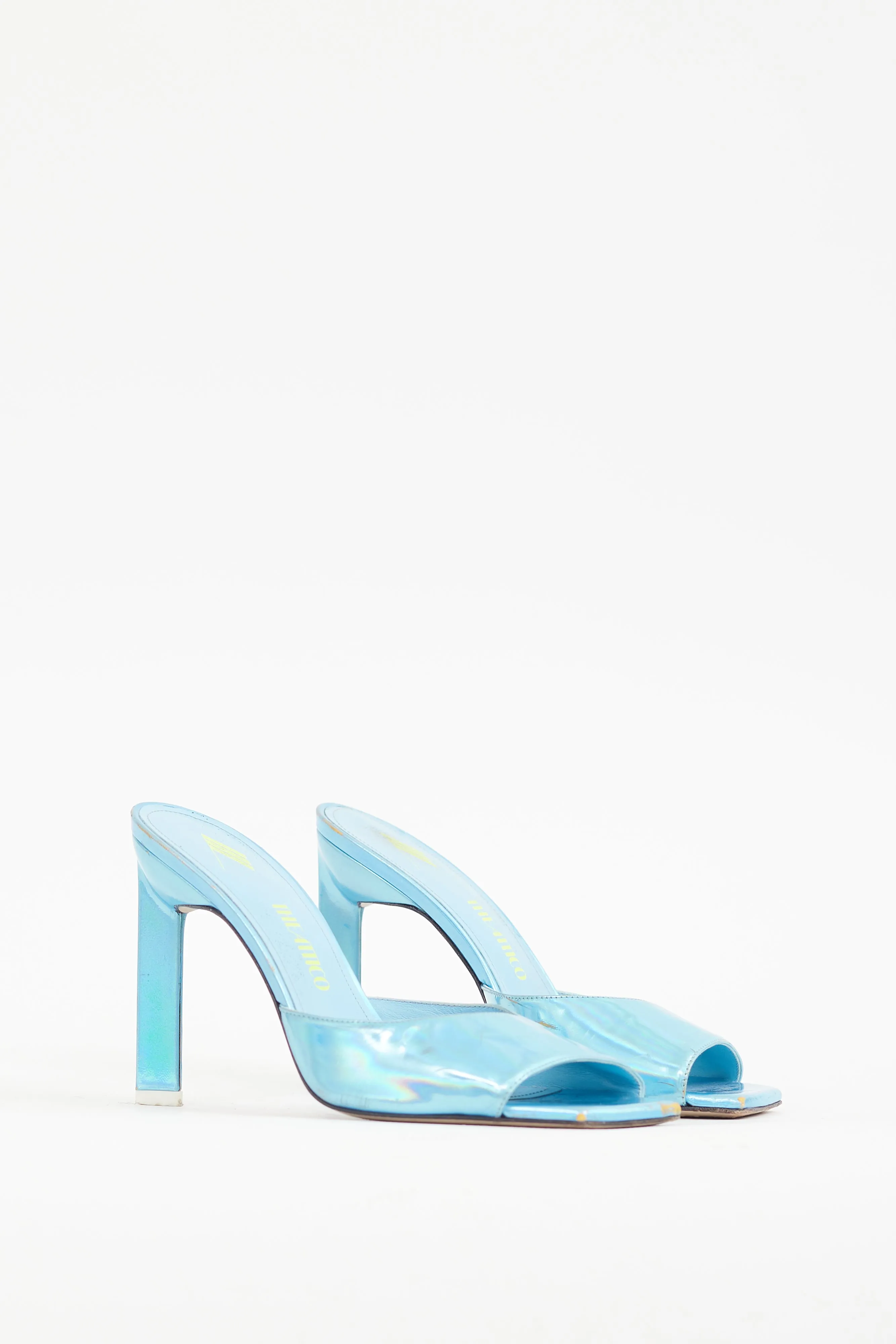 Blue Iridescent Leather Kaia Mule