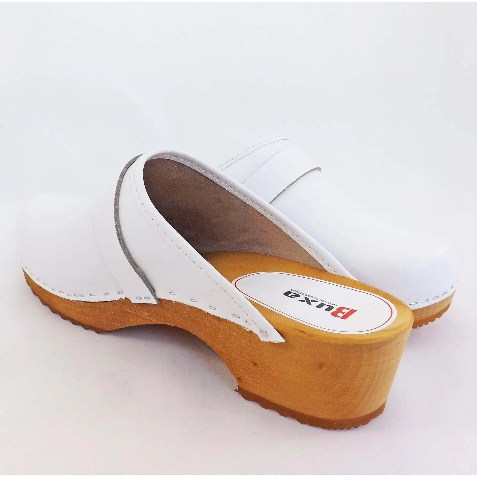 Buxa Traditional Wooden Clog - White