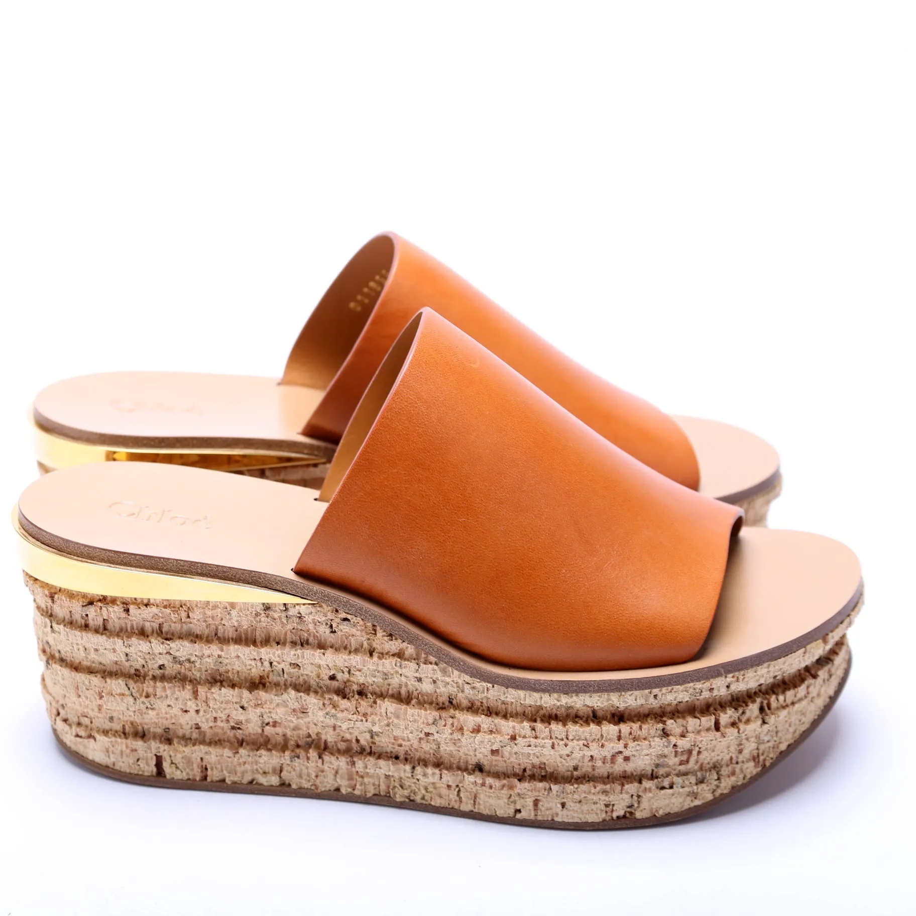 Camille Wedge Mules Size 39 Brown