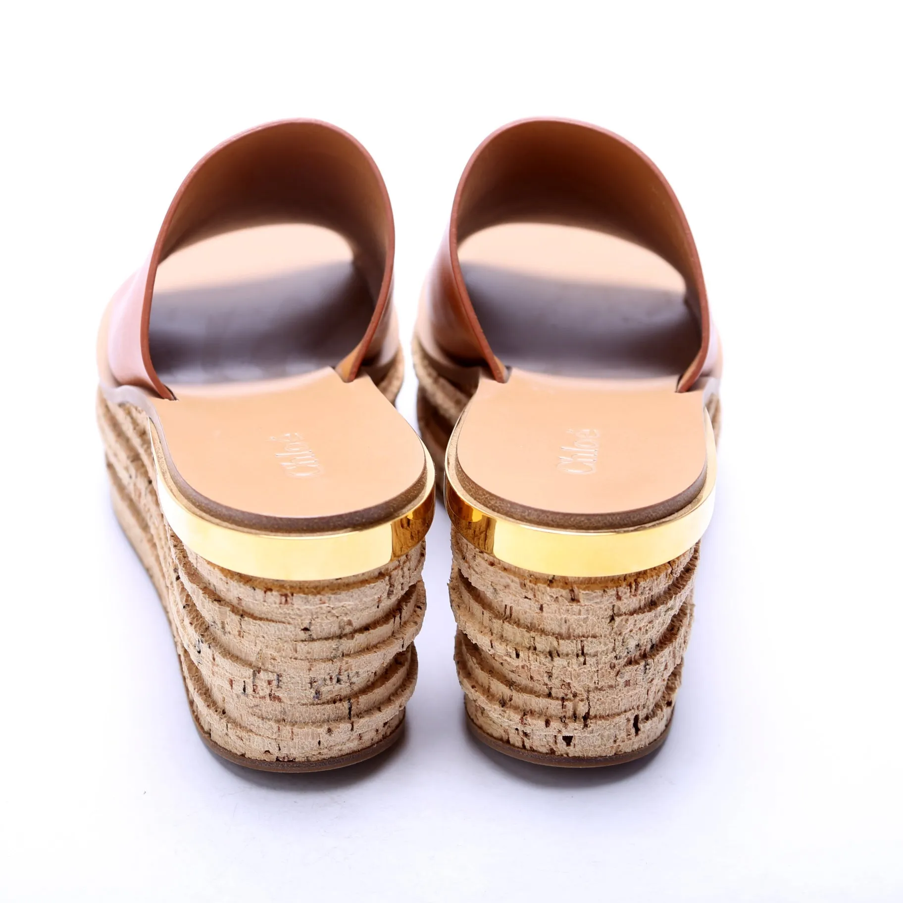 Camille Wedge Mules Size 39 Brown