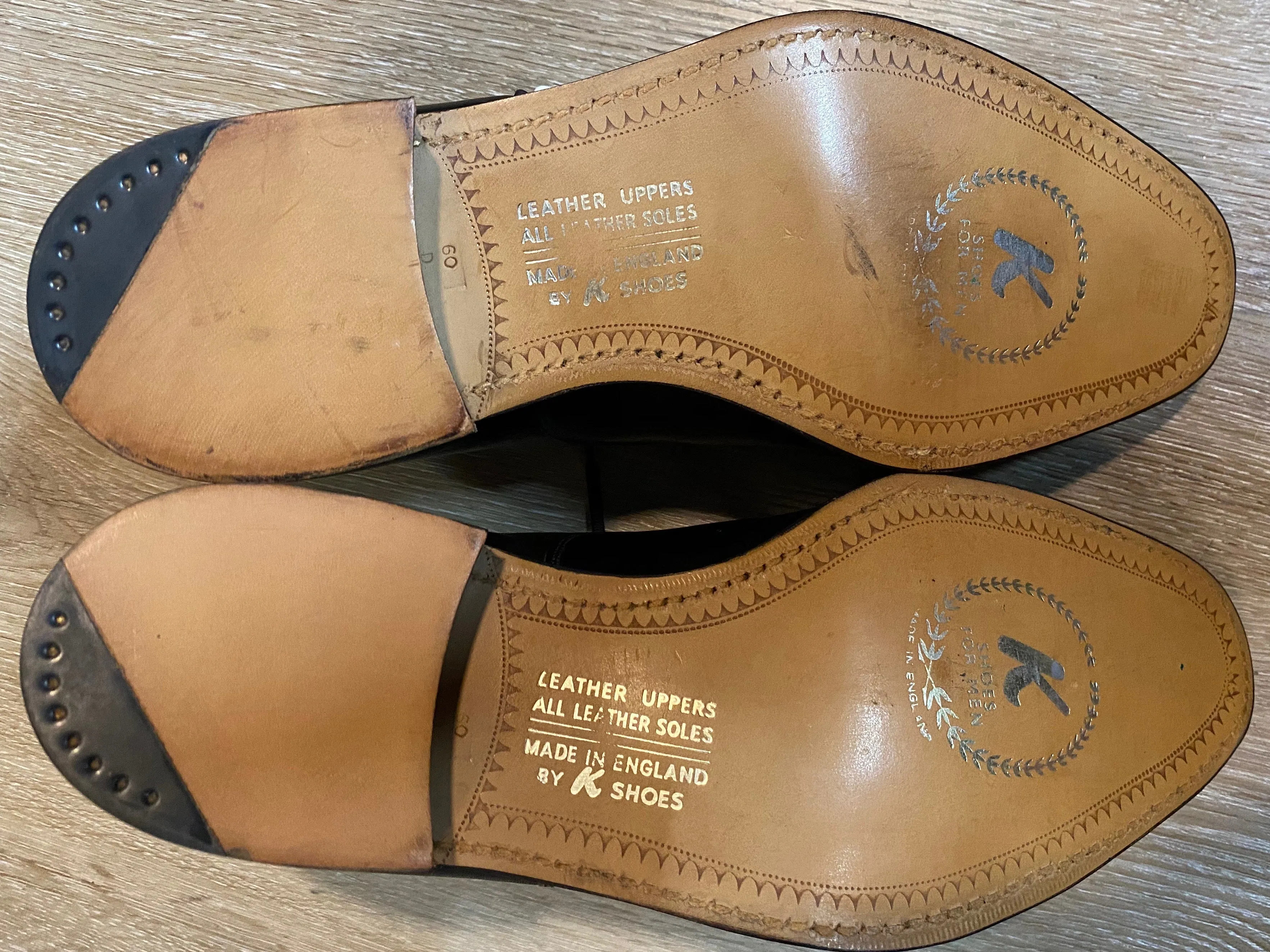 Cap Toe K Shoes Oxford Shoes 6M 38/39 (England), SOLD
