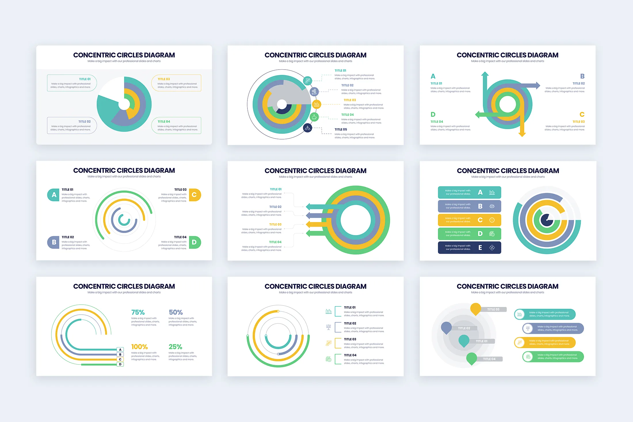 Concentric Circle Diagrams Google Slides Infographic Template