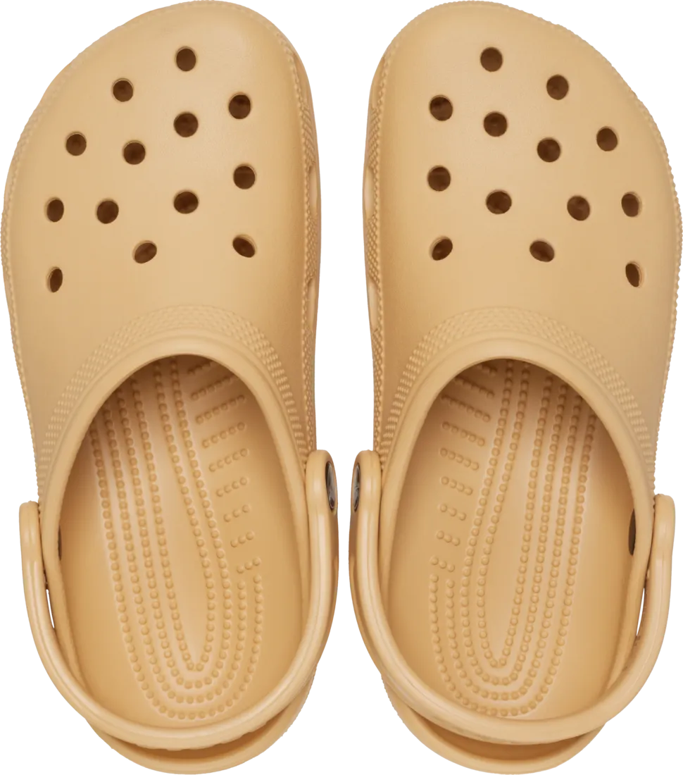 Crocs Classic Clogs Roomy Fit Sandal Clog Sandals Slides Waterproof in Wheat