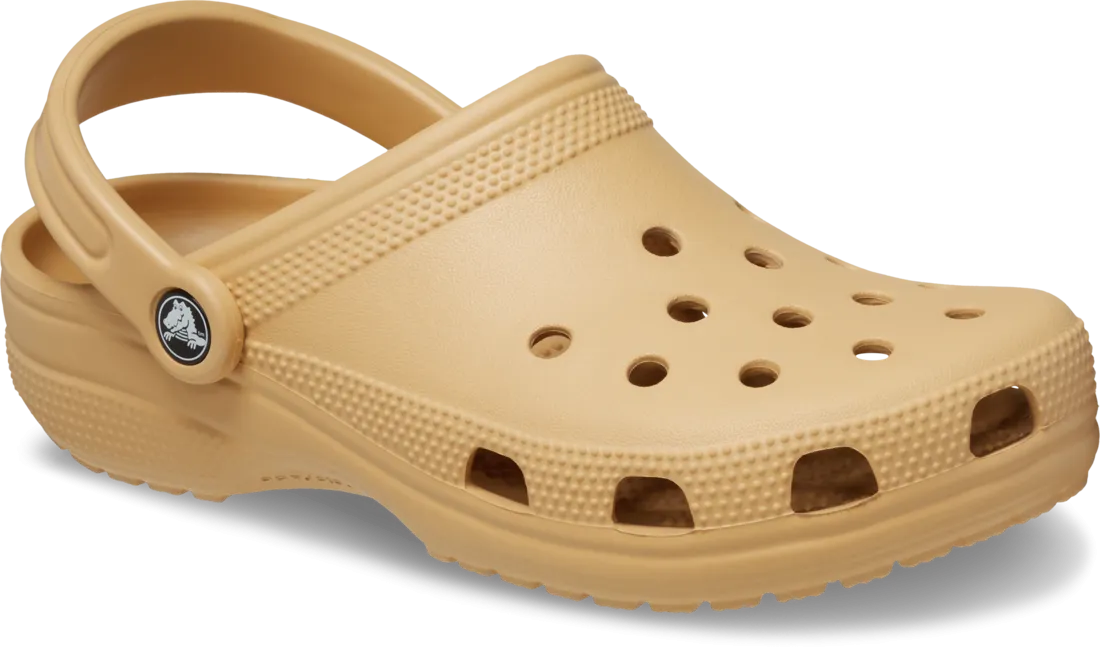 Crocs Classic Clogs Roomy Fit Sandal Clog Sandals Slides Waterproof in Wheat