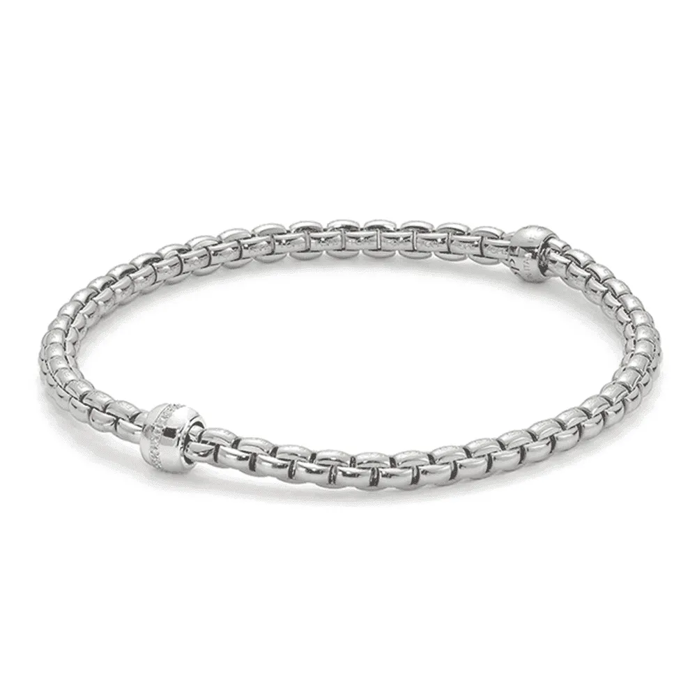 Eka Tiny Bracelet, Small - White Gold/Diamond - 733BBBRS-B