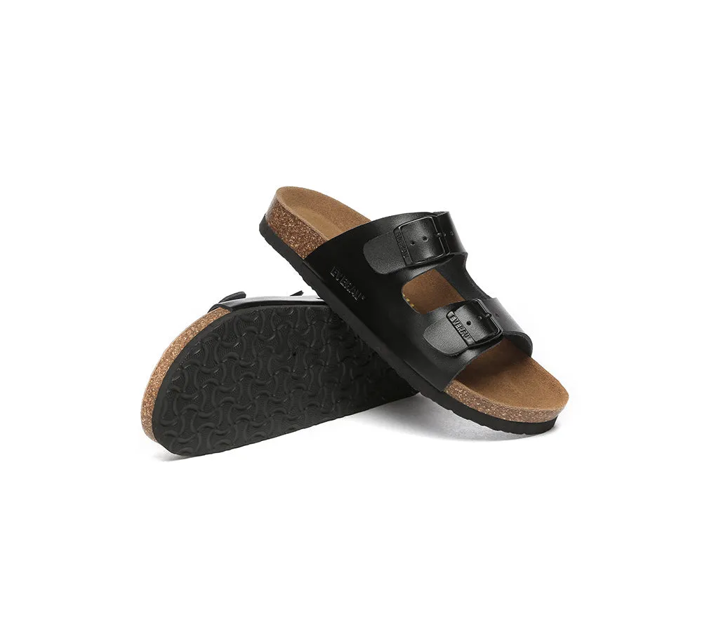 EVERAU® Men Adjustable Strap Embossed Summer Beach Large Size Mick Sandal Slides