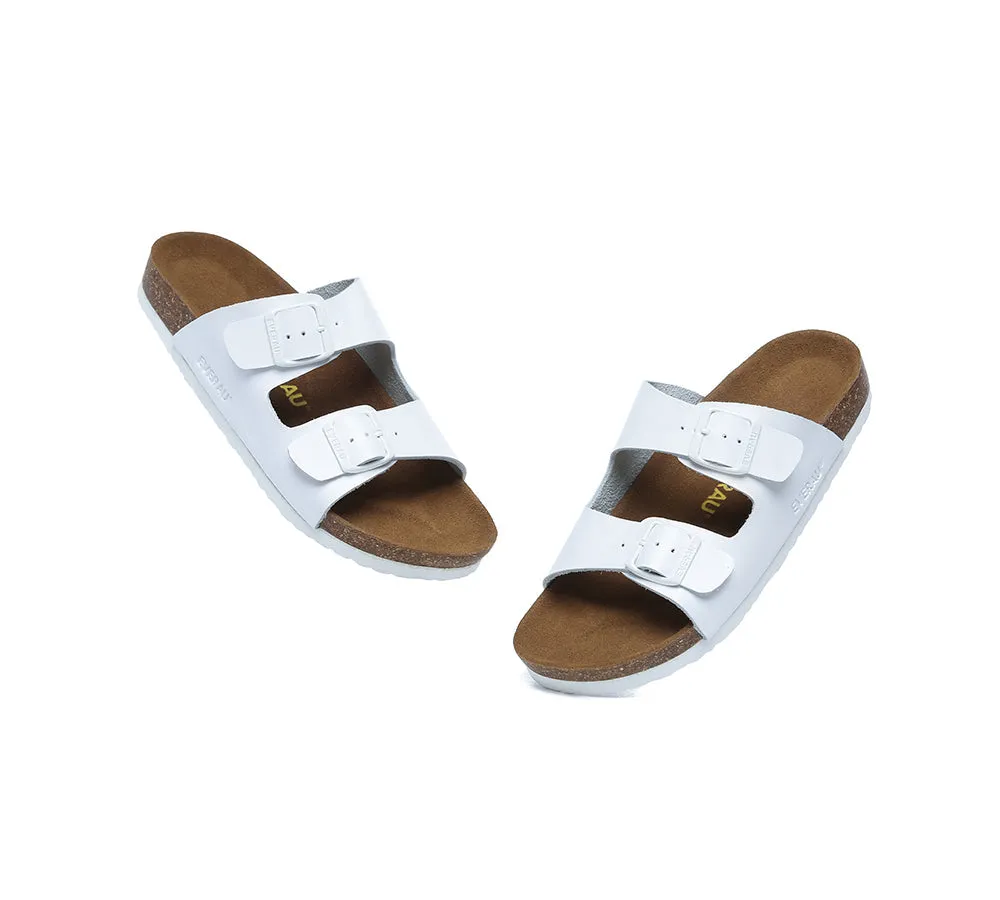 EVERAU® Men Adjustable Strap Embossed Summer Beach Large Size Mick Sandal Slides