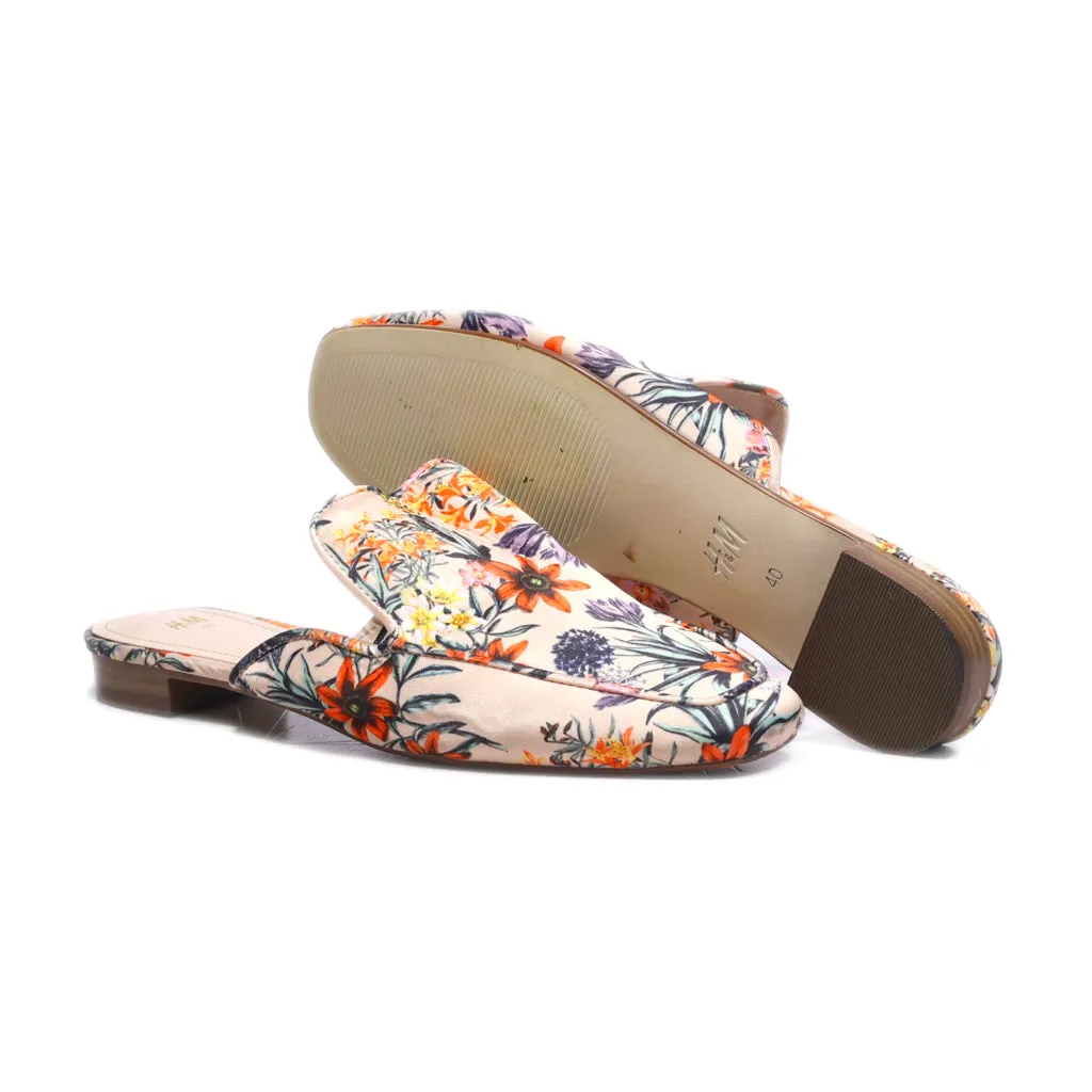 H&M Mules Fabric Multicolour Colour For Women