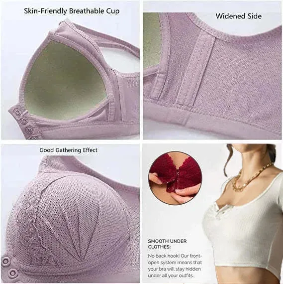 Hot Sale 50% OFF2024 Front Button Breathable Skin-Friendly Cotton Bra