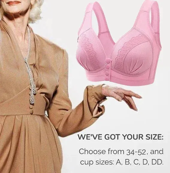 Hot Sale 50% OFF2024 Front Button Breathable Skin-Friendly Cotton Bra