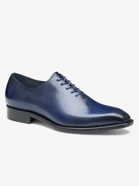 J & M Collection Larson Plain Toe in Navy Italian Calfskin