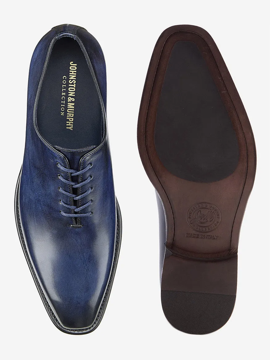 J & M Collection Larson Plain Toe in Navy Italian Calfskin