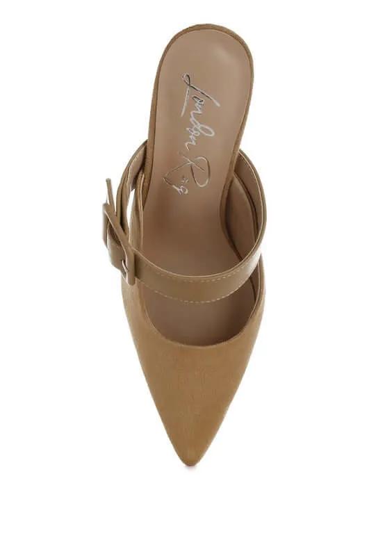 Microfiber Pointy Slip-On Mules