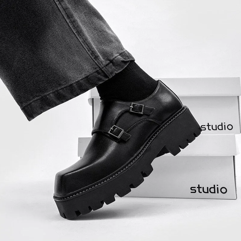 New Men Leather Platform Oxfords