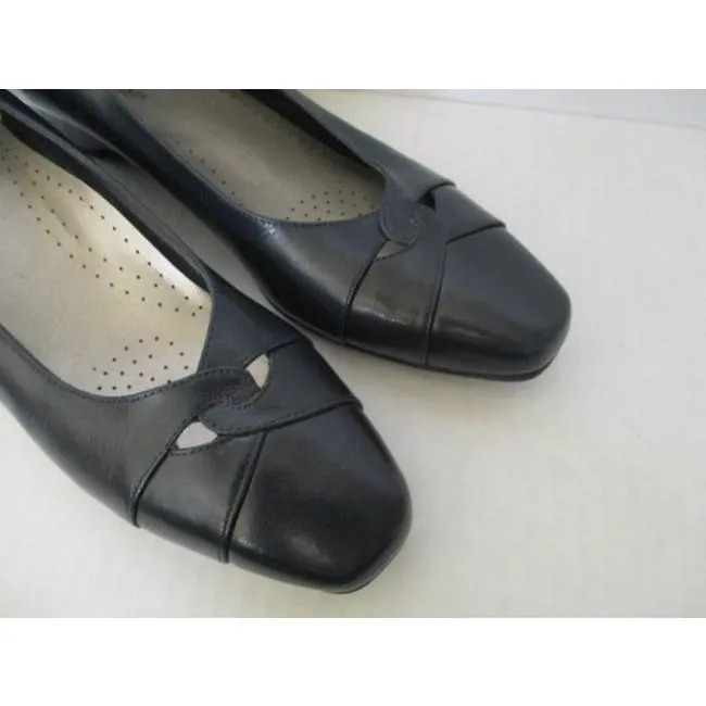 Ros Hommerson Navy Black Square Toe Navyblack Flats Size Us