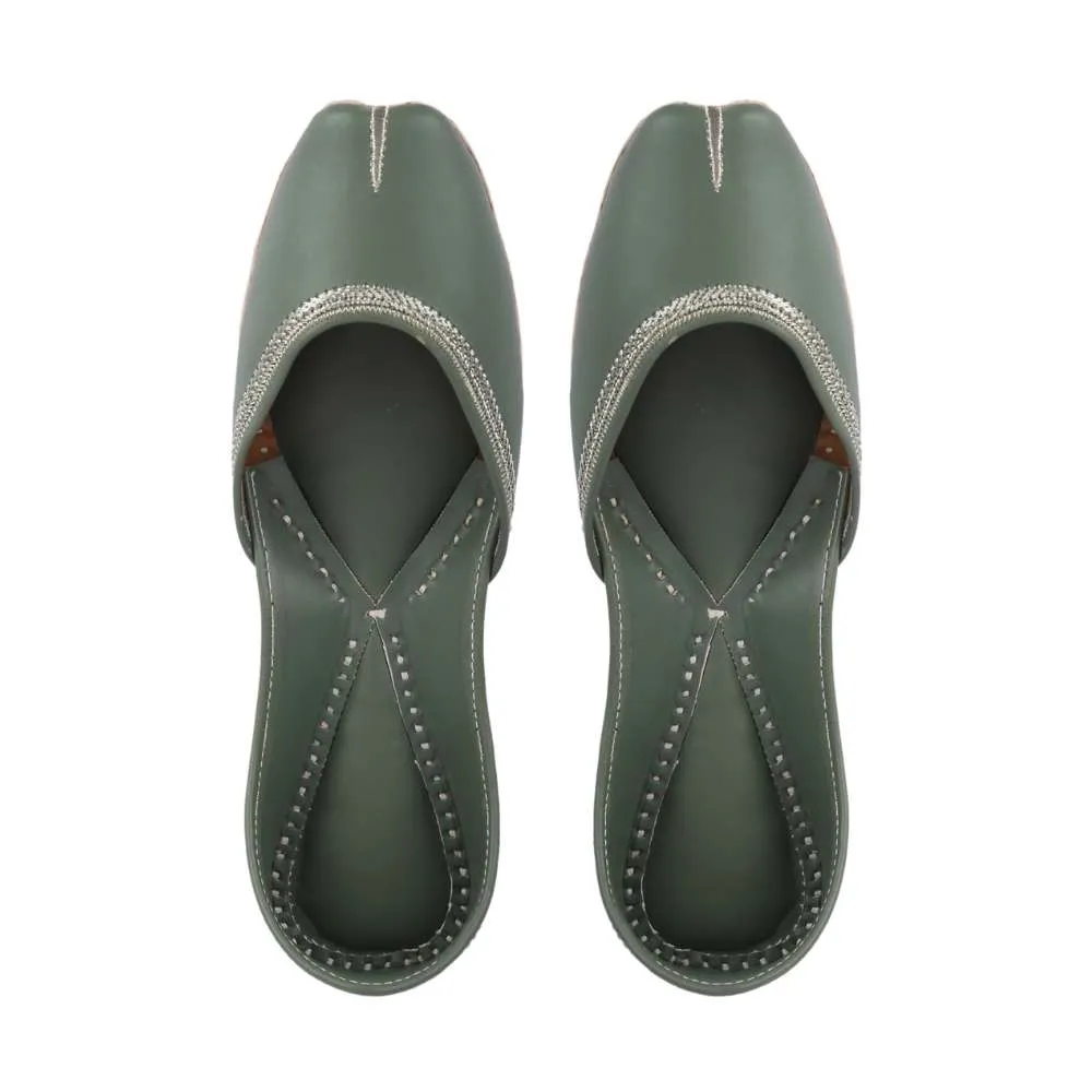 Sage Green Jutti  | Finely Crafted | Summery | Casual Day Comfy Wear