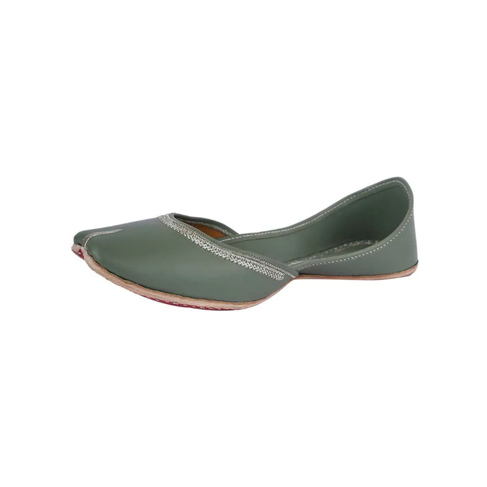 Sage Green Jutti  | Finely Crafted | Summery | Casual Day Comfy Wear