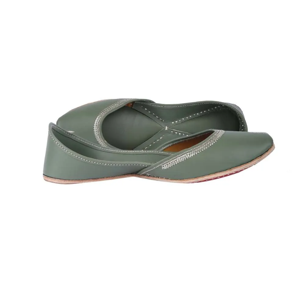 Sage Green Jutti  | Finely Crafted | Summery | Casual Day Comfy Wear