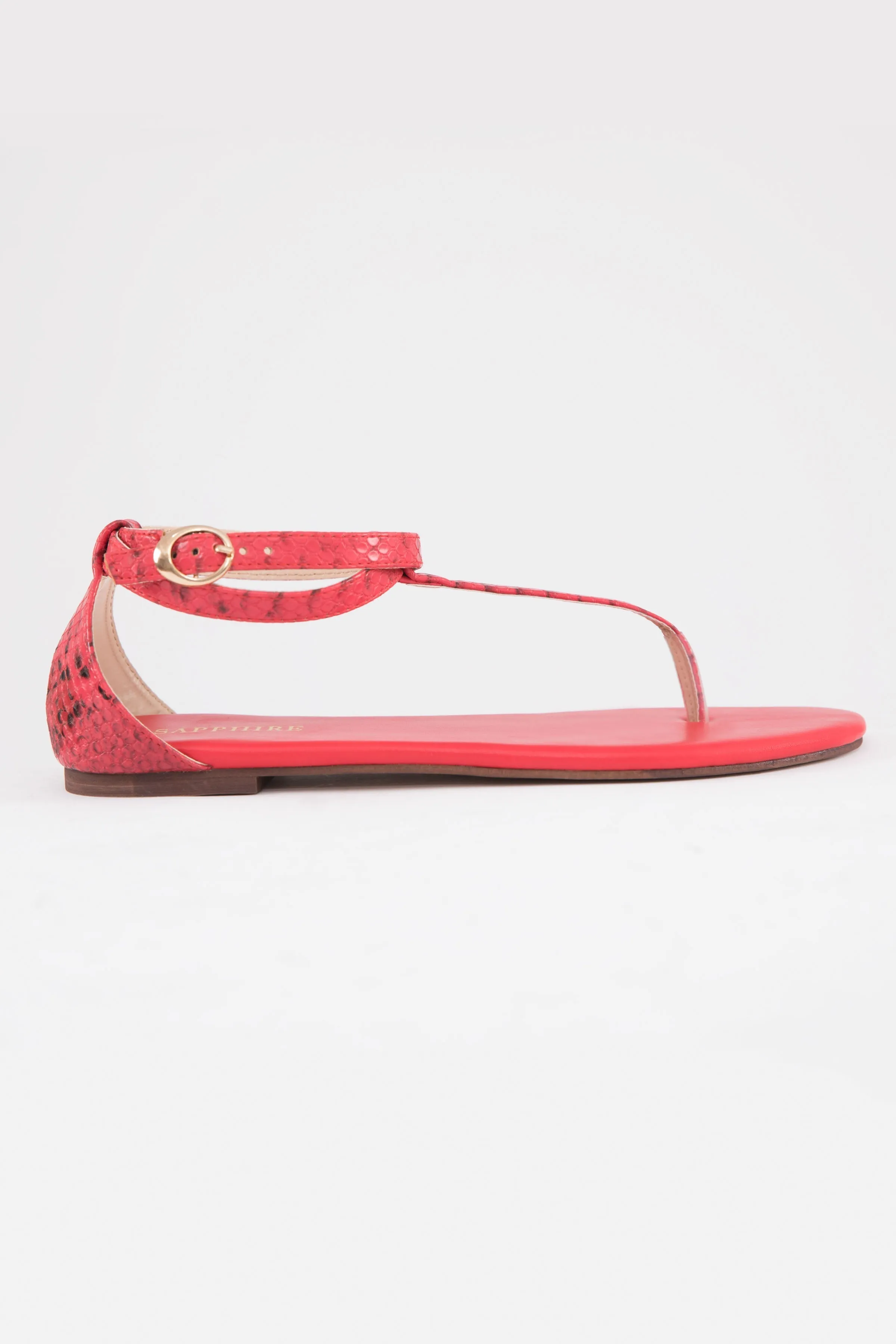 Snake Printed & Red Flats