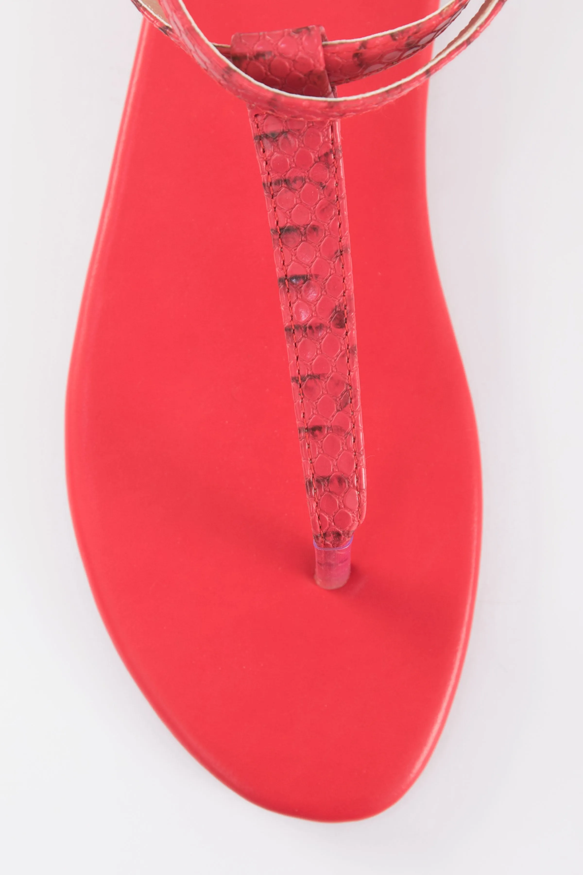 Snake Printed & Red Flats