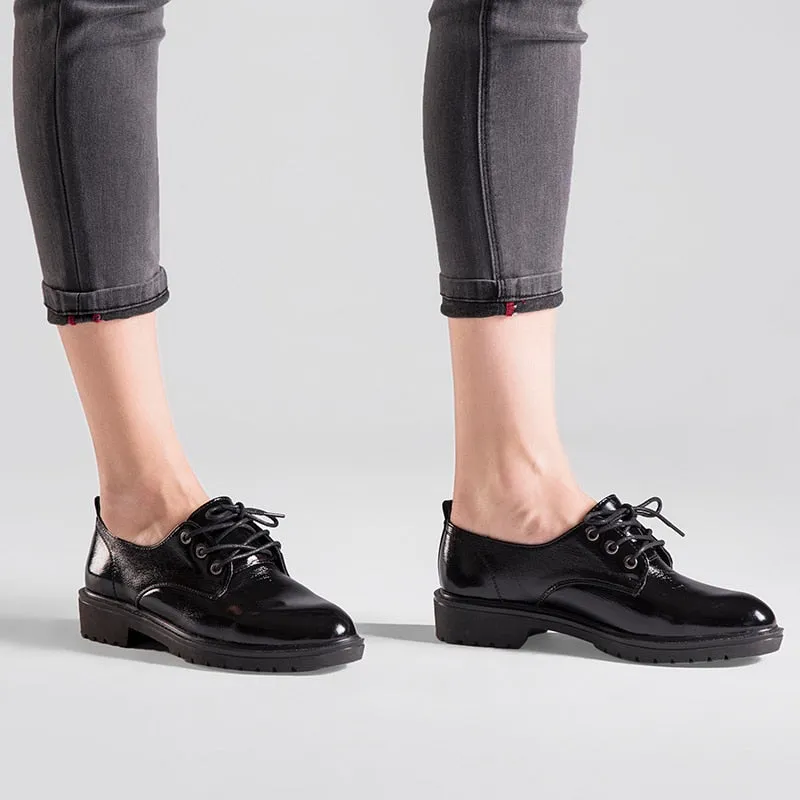 Women's Spring/Summer Leather Lace-Up Oxfords